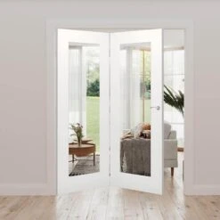 Denver Clear Glazed White Primed Internal Door Fold Kit