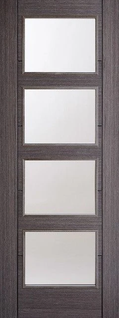 Vancouver Ash Grey 4L Clear Glazed Internal Door
