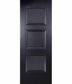 Amsterdam Black Primed 3 Panel FD30 Fire Door