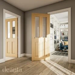 Bury Prefinished Oak Glazed FD30 Fire Door -Home Door Shop bury oak clear s l watermark
