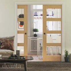Coventry Four Panel Clear Glazed Shaker Style Door -Home Door Shop coventry oak clear d l watermark