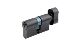 Cylinder Lock With Key & Knob -Home Door Shop cylinder lock black front