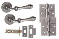 Atlantic Durham Door Lever Value Kit - Distressed Silver