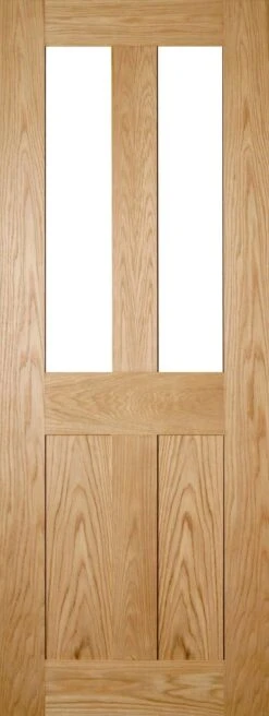 Eton Internal Unfinished 4 Flat Panel Glazed Oak Door