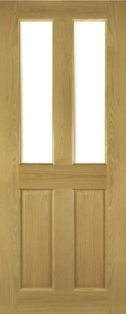 Bury Victorian Glazed Oak 4 Panel Door