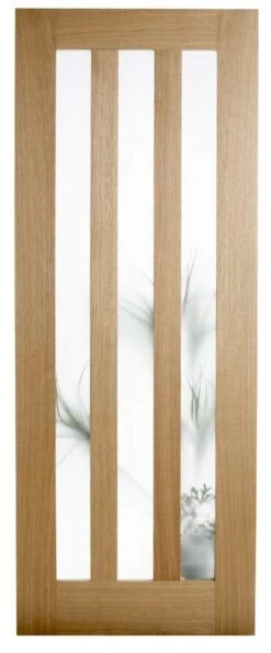 Utah Three Panel Glazed Oak Door