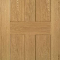 Eton 4 Flat Panel Oak Fire Door -Home Door Shop ed eton unfinished oak fire door closeup