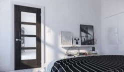 Montreal Glazed Dark Grey Ash Fire Door -Home Door Shop ed montreal prefinished glazed dark gray ash fire door bedroom