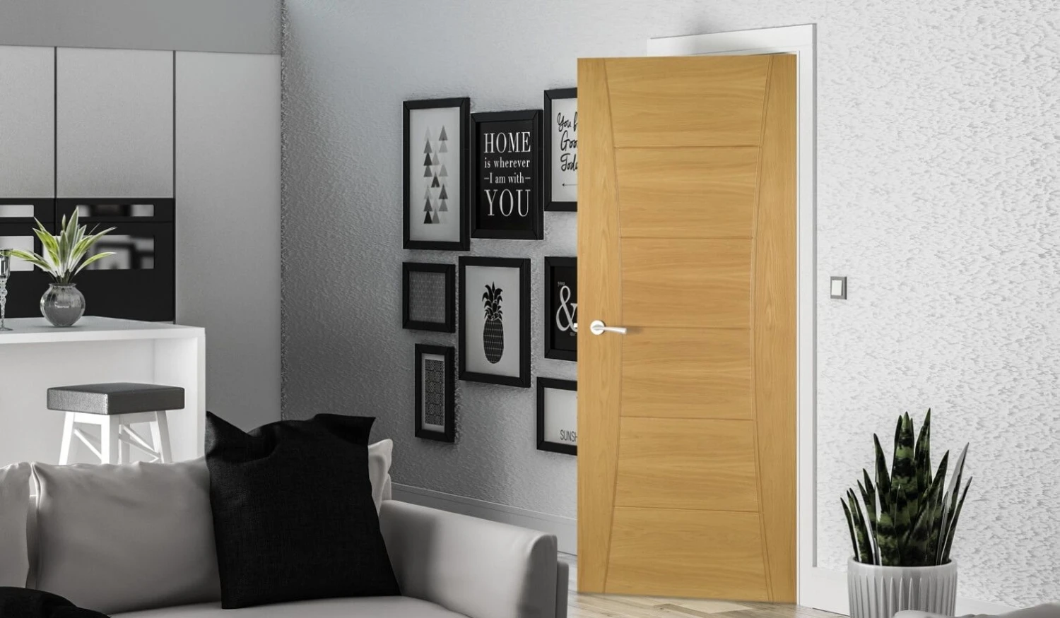 Pamplona Pre-Finished Oak Fire Door 4 Pamplona Pre-Finished Oak Fire Door - Image 2