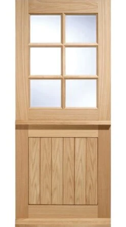 6 Panel Cottage Stable Engineered Door Clear Double Glazing