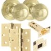 Atlantic Beehive Knob & Fitting Pack - Polished Brass -Home Door Shop ir beehive door knob polished brass latch pack