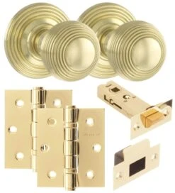 Atlantic Beehive Knob & Fitting Pack - Polished Brass