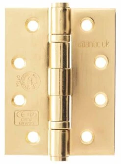 4" Polished Brass FD30 Rated Butt Hinge