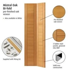 Mistral Prefinished Oak Bi-Fold Internal Door -Home Door Shop mistral bifold