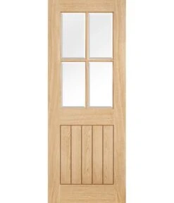 Belize Unfinished Oak 4 Light Glazed Internal Door