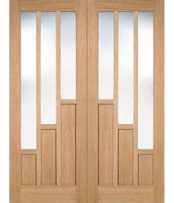Coventry Unfinished Oak Clear Glazed Internal Door Pair