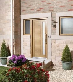 Goodwood Frosted Double Glazed External Door -Home Door Shop oak goodwood glazed 1l lifestyle 1