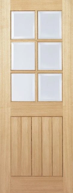 Engineered Oak Mexicano Prefinished 6L Glazed Door 3 Engineered Oak Mexicano Prefinished 6L Glazed Door