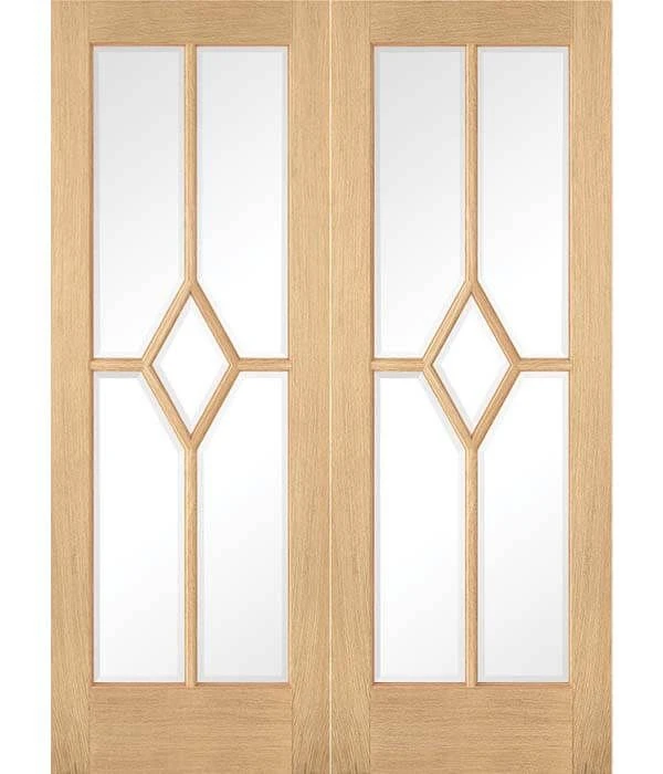 Reims Prefinished Oak Glazed Internal Door Pair 3 Reims Prefinished Oak Glazed Internal Door Pair