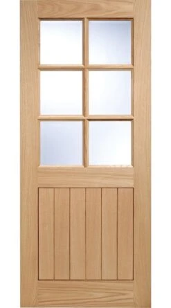 Adoorable Oak 6 Panel Cottage Glazed External Oak Veneer Doors