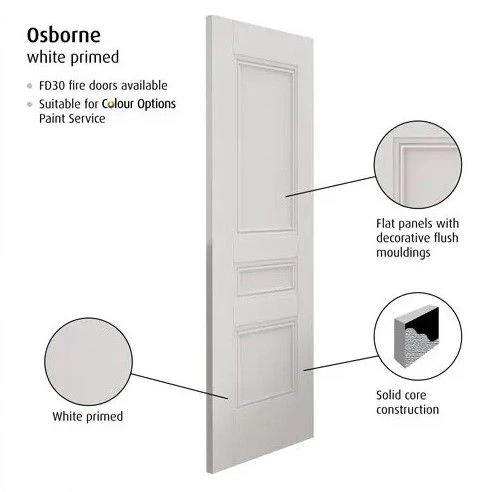 Osborne White Primed Internal Door 4 Osborne White Primed Internal Door - Image 2
