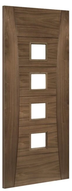 Pamplona Glazed Prefinished Walnut Fire Door -Home Door Shop pamplona walnut c angled