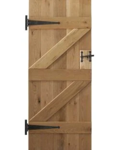 Solid Oak Ledge And Braced Rustic V Groove Door