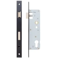 Slim Euro Profile Sash Lock -Home Door Shop sash euro lock black steel
