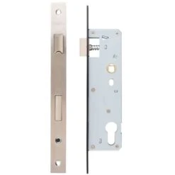 Slim Euro Profile Sash Lock -Home Door Shop sash euro lock satin steel