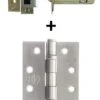 Atlantic 4" FD30 Hinge & 3" Latch Kit - Stainless Steel -Home Door Shop satin nickel latch 4inch hinge pack