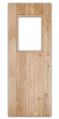 Solid Oak 3 Ledge Glazed Rustic Bead And Butt Cottage Door -Home Door Shop sd rustic 3 ledged glazed door front