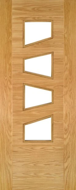 Deanta Seville Clear Glazed 4PS Prefinished Oak Door
