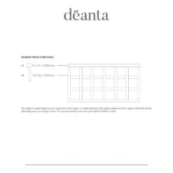 Deanta White Primed Shaker Wall Panelling -Home Door Shop shaker technical drawing