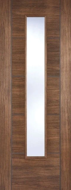 Vancouver Walnut Laminate Clear Glazed Internal Door