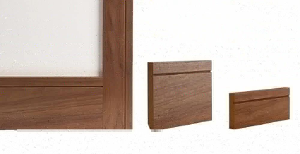 Walnut Veneer Shaker Skirting Boards Pack Of 4 4 Walnut Veneer Shaker Skirting Boards Pack Of 4 - Image 2
