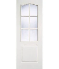Textured Classical 6 Light White Moulded Internal Glazed Door