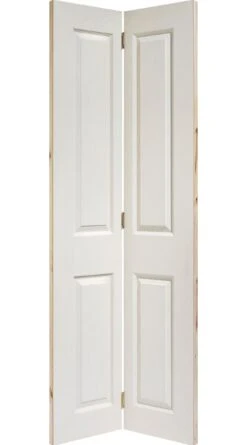 Textured 4 Panel White Bi-Fold Door
