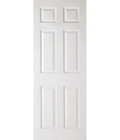 Textured 6 Panel White Moulded Internal Door